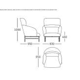 Acrylic armchair with high backrest and armrests Hasmas