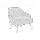 Fabric armchair with armrests Pizzano