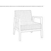 Fotel ogrodowy tapicerowany tkaniną z podłokietnikami Arno