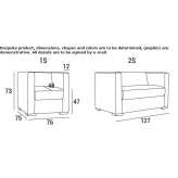 Armchair with removable cover with fire-resistant padding Tuzuapan