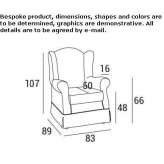Armchair upholstered with fabric Ethete