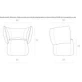 Leather armchair with armrests and fire-resistant padding Ossuccio