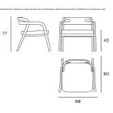 Solid wood armchair with armrests Hiram