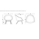 Upholstered armchair with armrests Oceano