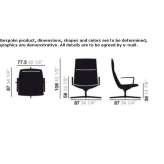 Armchair with 4-star base with armrests Neirone