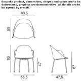 Polypropylene armchair with armrests and integrated cushion Yuganets