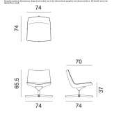 Armchair with 4-star base and armrests Sanalona