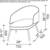 Upholstered armchair with armrests Korotych