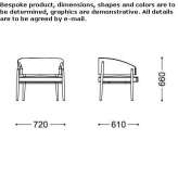 Fabric armchair with armrests Wannsee