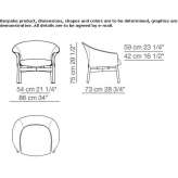 Leather armchair with armrests Rifiano