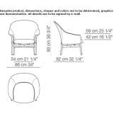 Leather armchair with armrests Rifiano
