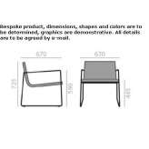 Stackable chair with armrests and sled base Tucta