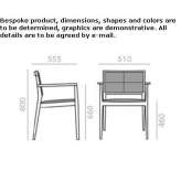 Beech armchair with armrests, stackable Mioglia