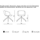 Swivel, upholstered chair on fabric trestles Cerbon