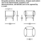 Fabric upholstered armchair with armrests Skreia