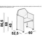 Folding armchair with armrests on wheels Valdagno