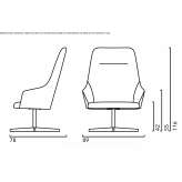 Fotel obrotowy, tapicerowany z wysokim oparciem Clarcona