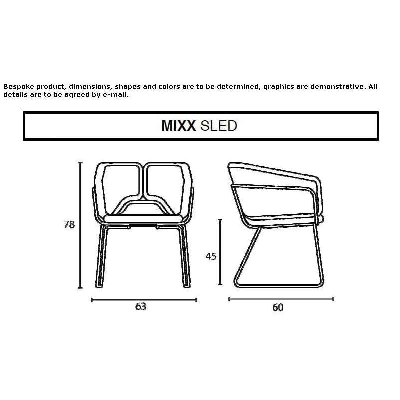 Upholstered armchair based on a sleigh with armrests Datchet Upholstered armchair based on a sleigh with armrests Datchet
