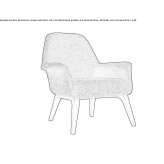 Chair upholstered in fabric with beech legs Basecles