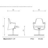 Swivel armchair, upholstered Lohmen