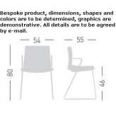 Technopolymer chair on a sled base with armrests Vihanti