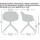 Technopolymer trestle chair with armrests Zaros