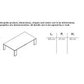 Rectangular coffee table made of aluminum and wood Socopo