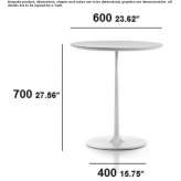 Round high coffee table with MDF top and steel base Kalush