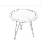 Round coffee table made of powder-coated steel Anso