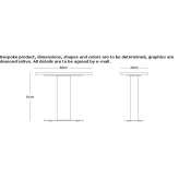 Oval side table made of steel and wood Latour