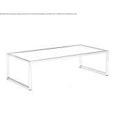 Low rectangular coffee table made of metal and glass Tabua