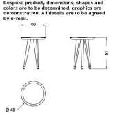 Round metal high side table Quitupan