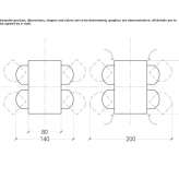 Rectangular monoblock table made of steel and wood with integrated seats Wehrheim