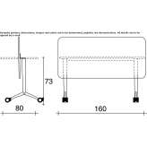 Stackable, foldable MDF desk on wheels Uruapan