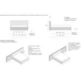Podwójne łóżko ze zintegrowanymi szafkami nocnymi Osoyro