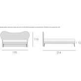 Full-size fabric bed with upholstered headboard Naleczow