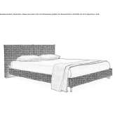 Double bed upholstered in fabric Tila