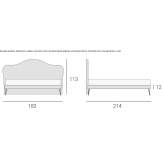 Double fabric bed with upholstered headboard Yahyali