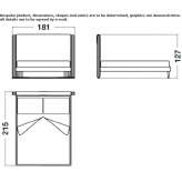 Double fabric bed with upholstered headboard Marston