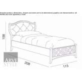 Single bed with a quilted headboard Balc