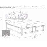 Double bed with upholstered headboard Cibaca