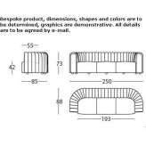 Sofa materiałowa 3-osobowa Bateman
