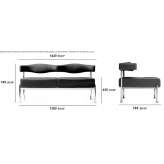 Modular 2-seater fabric sofa Gimry