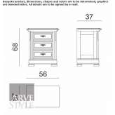 Rectangular bedside table with drawers Borutta