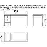 Rectangular desk made of wood and leather Camoapa