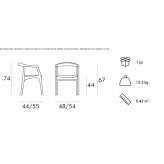 Beech chair with armrests Tacony