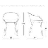 Polycarbonate chair with armrests Plomari