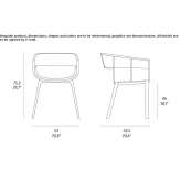 Oak chair with armrests Salisano