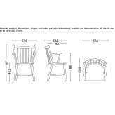 Wooden chair with armrests Hude