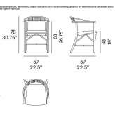 Rattan chair with open backrest Vazhiny